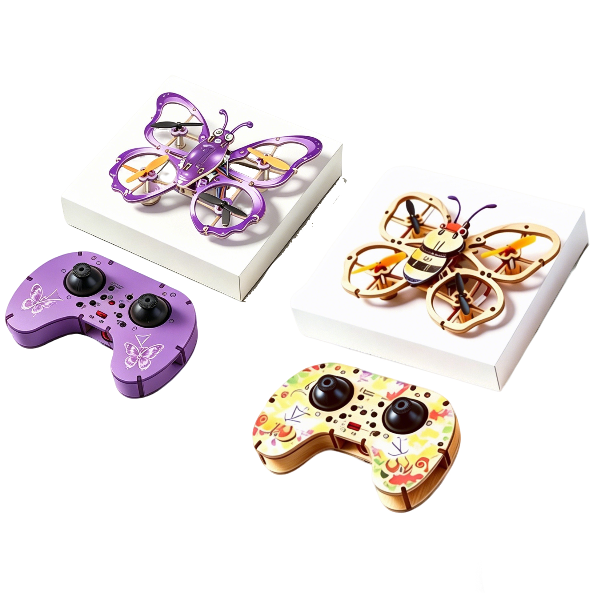 Flight Controller - 2026 New Wooden DIY Assembled Drone,