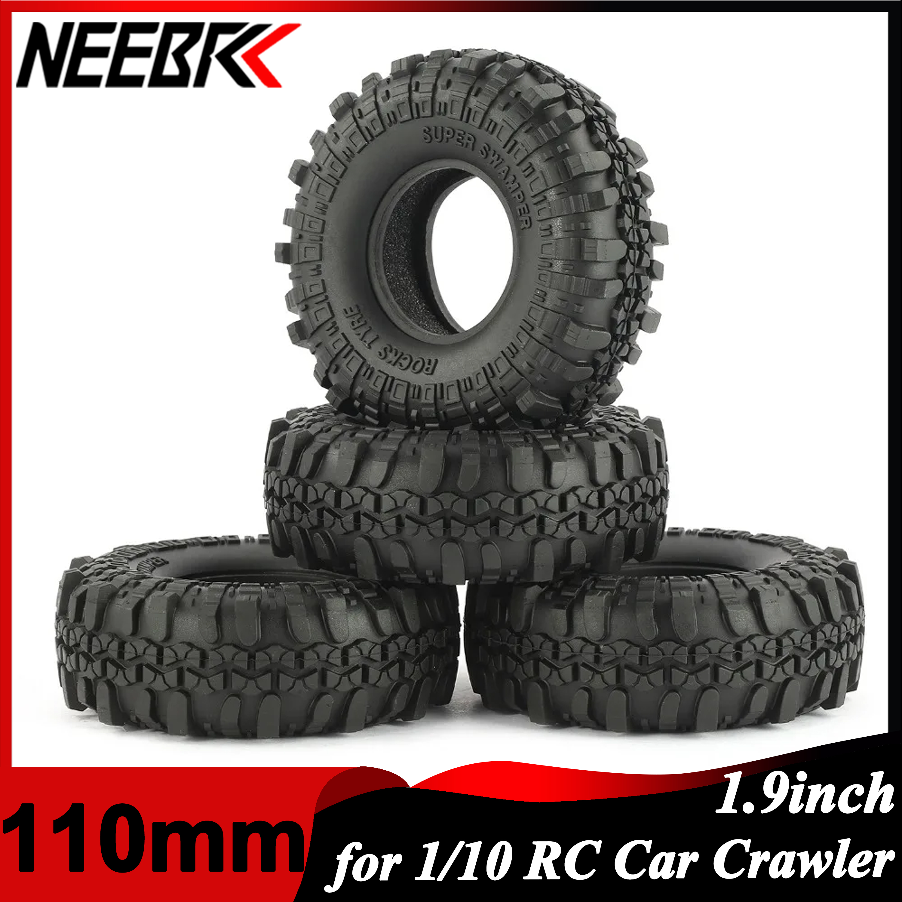 Rc Rock Crawler - 4PCS 1.9 Inch 110mm Rubber Tyre