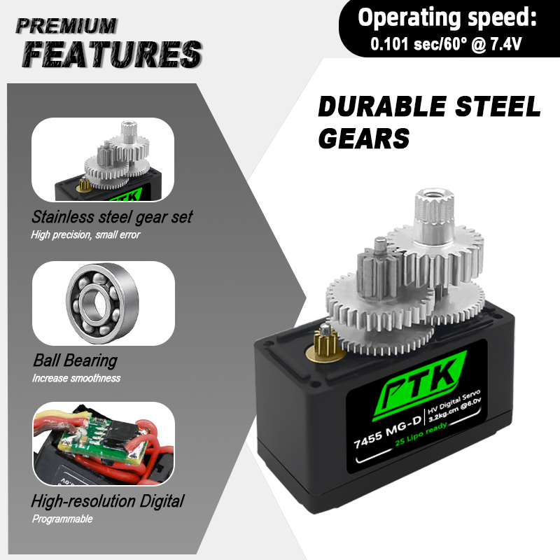 PTK 7455MG-D servo 12g Digital - Rc Car Servo บทวิจารณ์และราคา