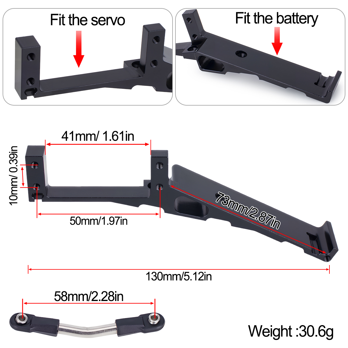 1Pcs Aluminum Alloy Servo and  - Rc Crawler Axle Parts บทวิจารณ์และราคา