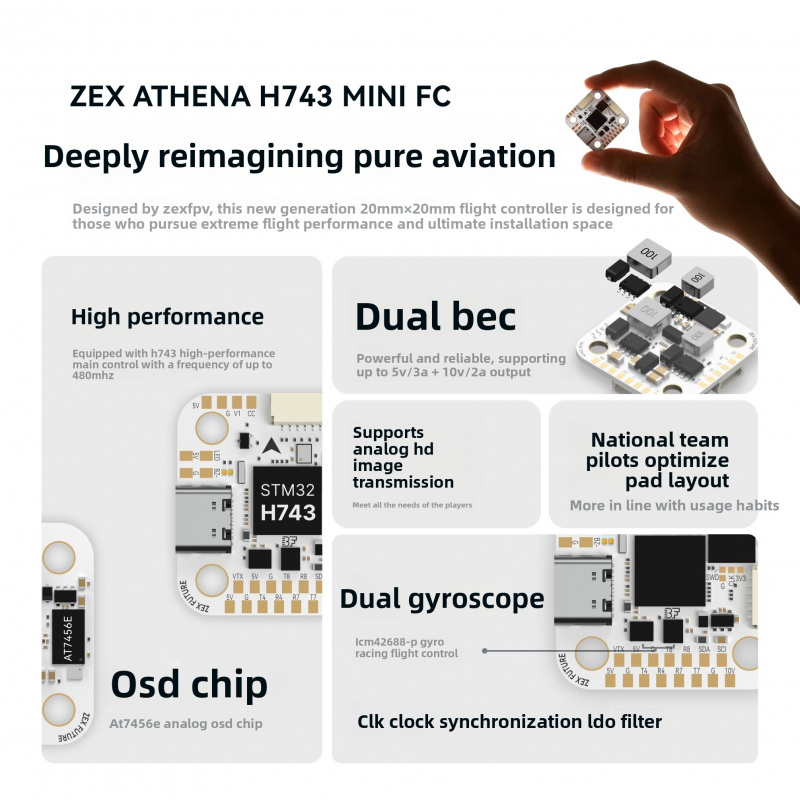 ZEX ATHENA H743 Mini Flight Co - Drone Rc Flight Controller บทวิจารณ์และราคา