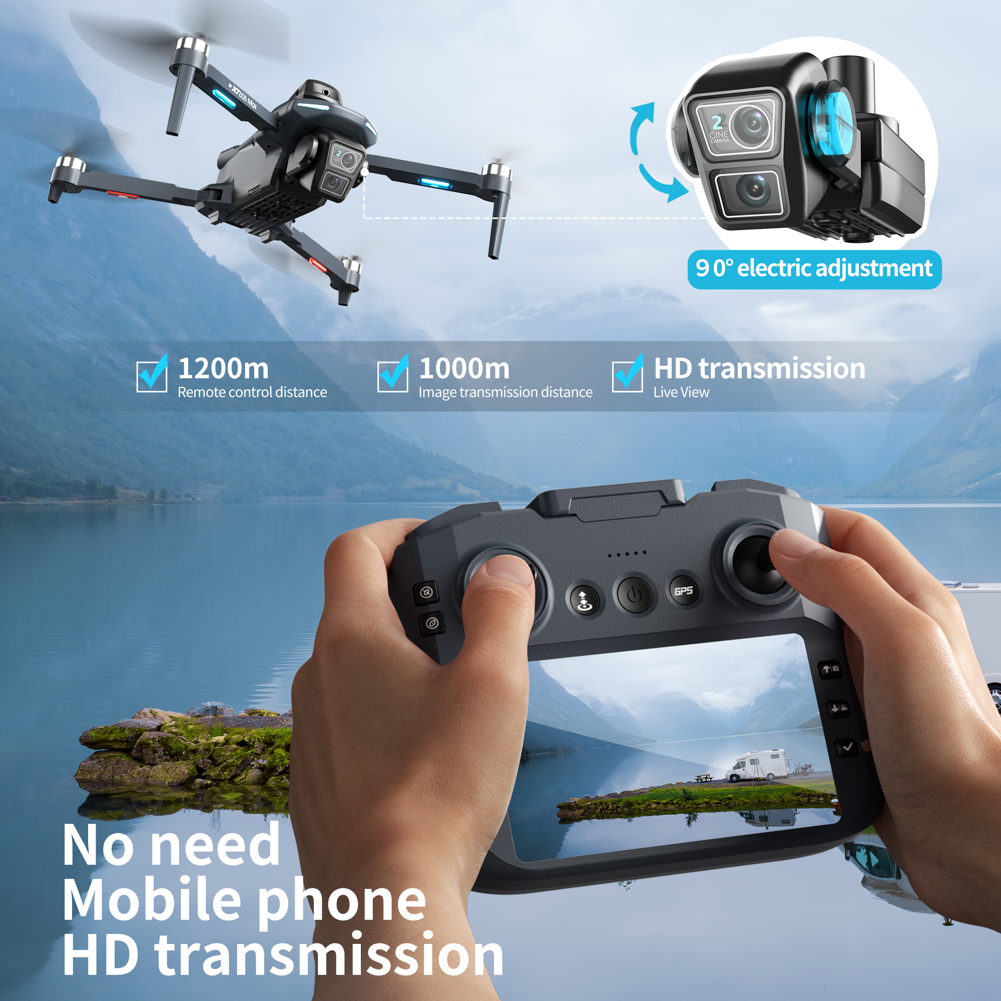 XT606 MAX GPS NEW Drone 8k Pro - Drone Xiaomi Rc บทวิจารณ์และราคา