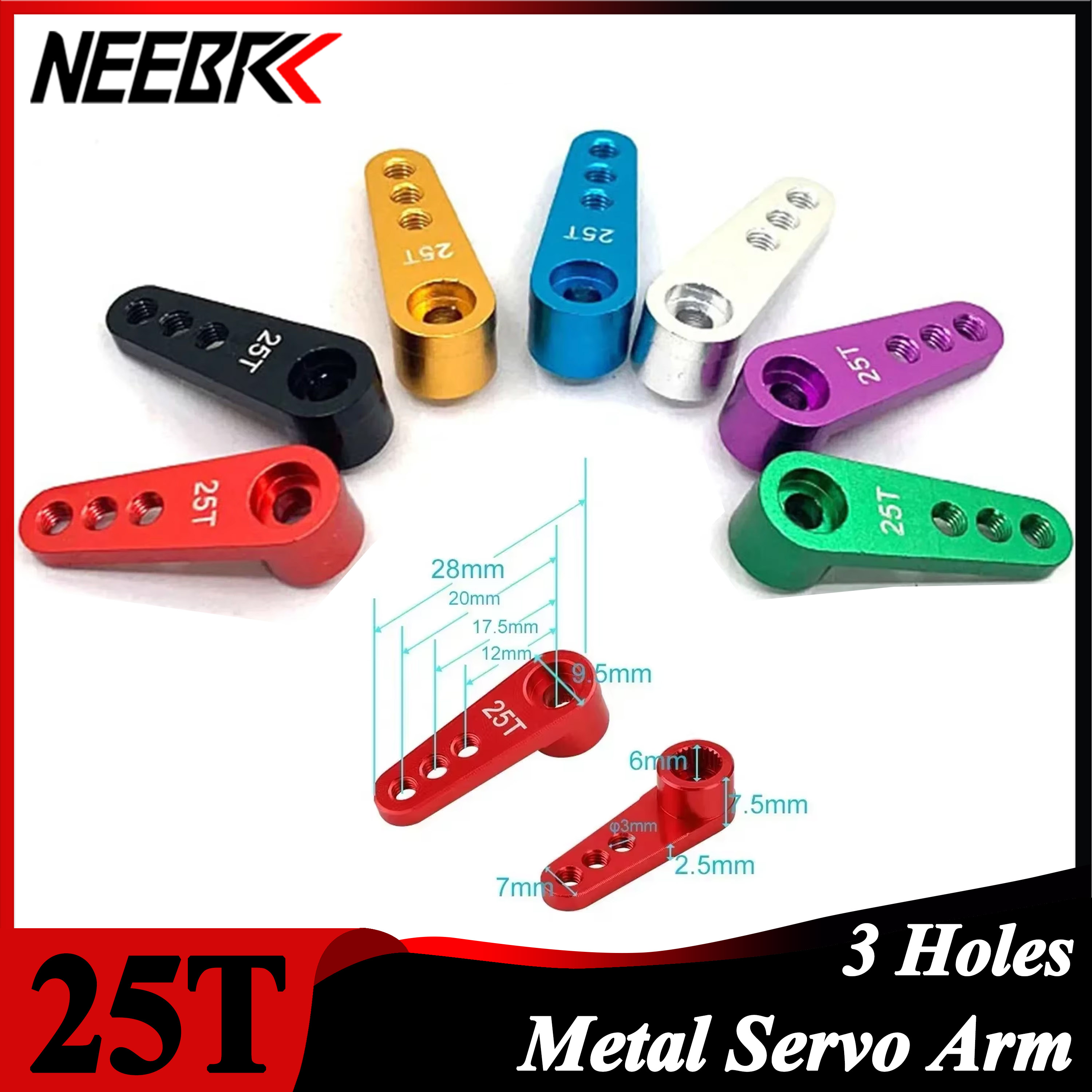 NEEBRC 25T Metal Servo Arm 3 H - Rc Car Servo บทวิจารณ์และราคา