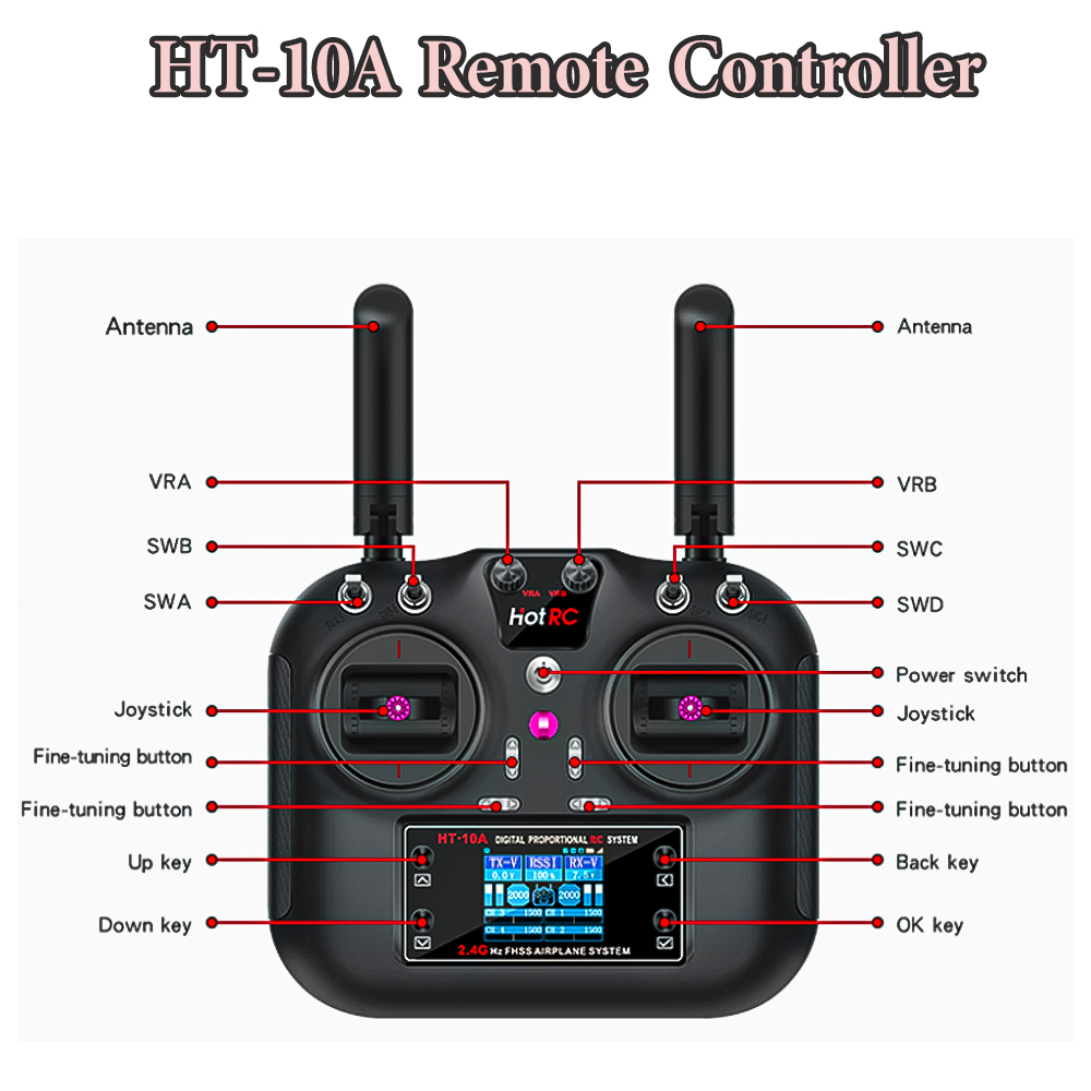 Hotrc HT-10A 2.4G 10CH Transmi - Drone And Car บทวิจารณ์และราคา