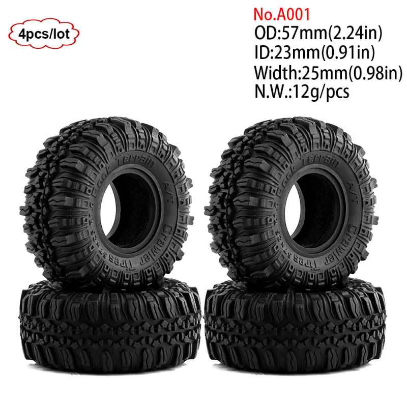 4PCS 1.0inch 57-67mm RC Crawle - Rc Rock Crawler บทวิจารณ์และราคา