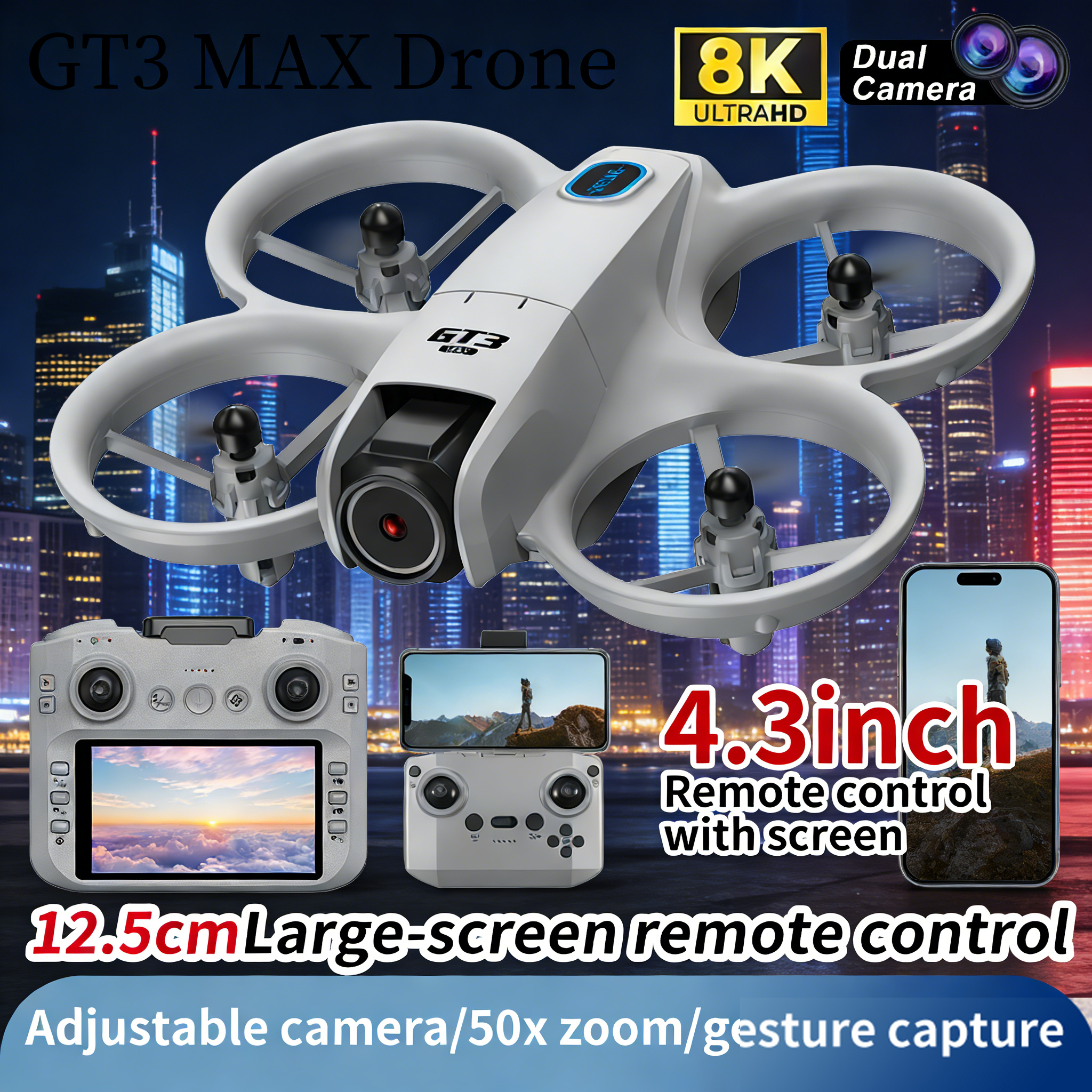 New GT3 Drone 8K HD Remote Con - Drone Pro Rc Ufo บทวิจารณ์และราคา