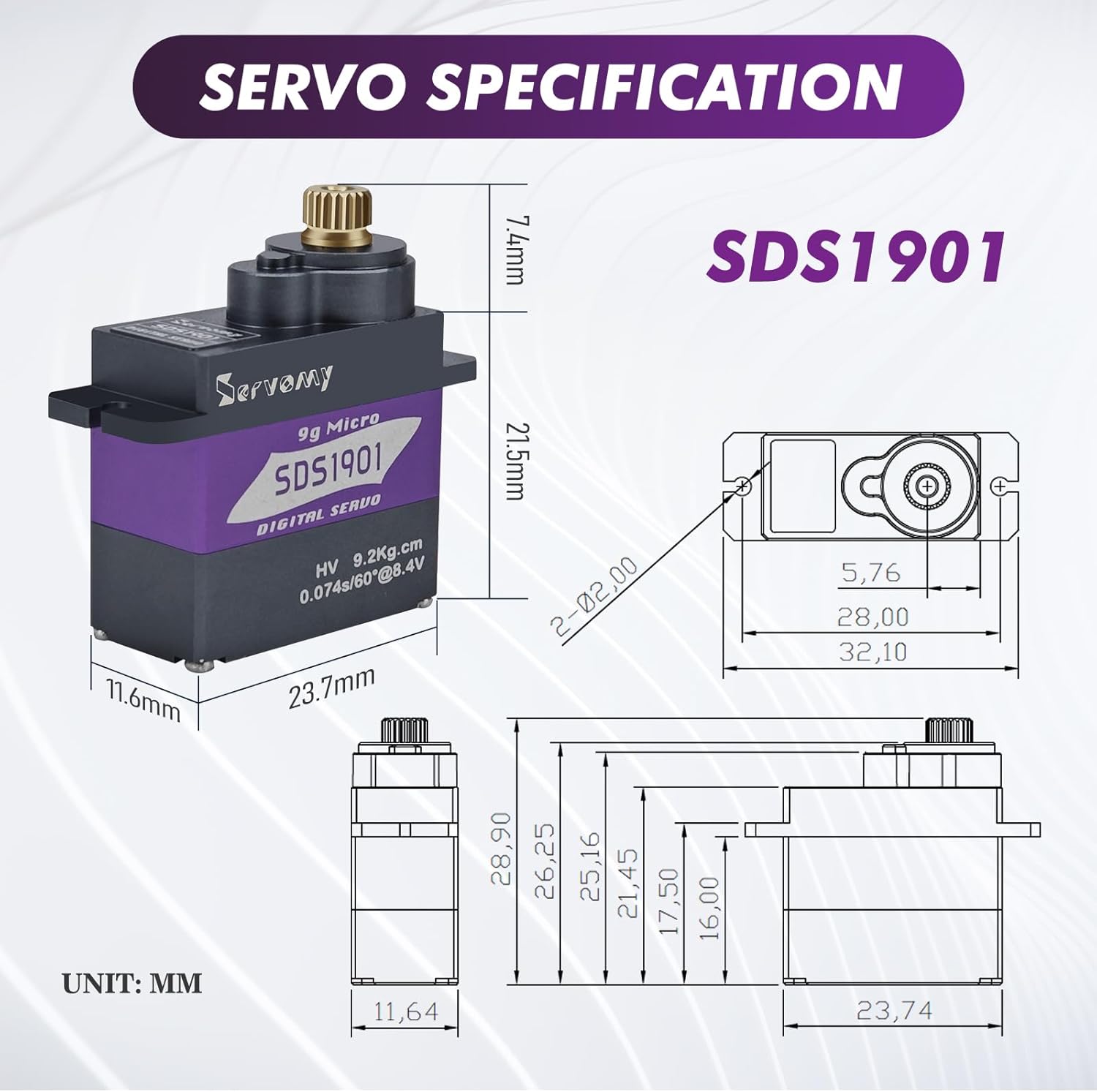 SERVOMY-SDS1901 Digital 9G Mic - Drone And Car บทวิจารณ์และราคา