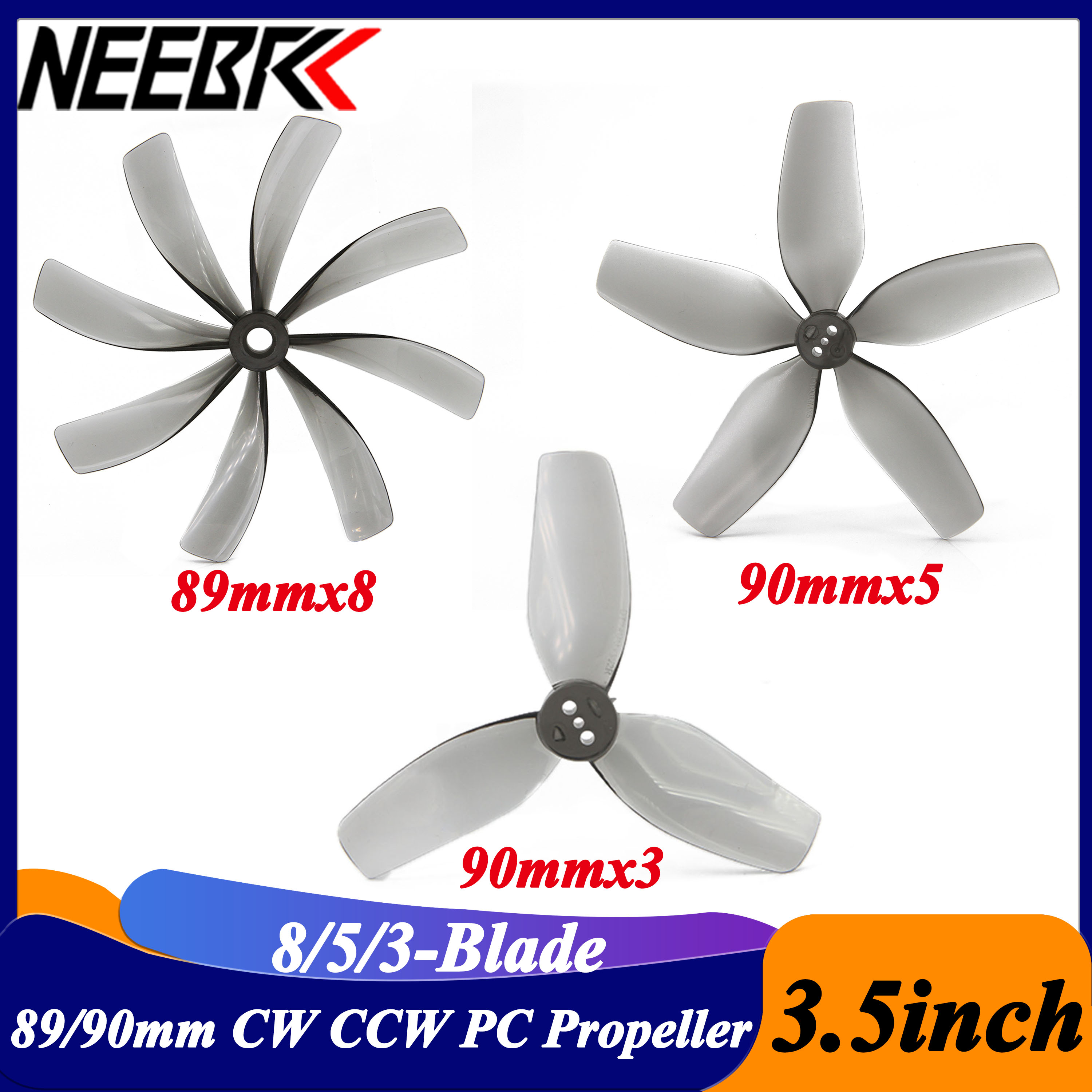 2Pairs 3.5inch 89x8 90x5 90x3  - Drone Rc Quadcopter บทวิจารณ์และราคา
