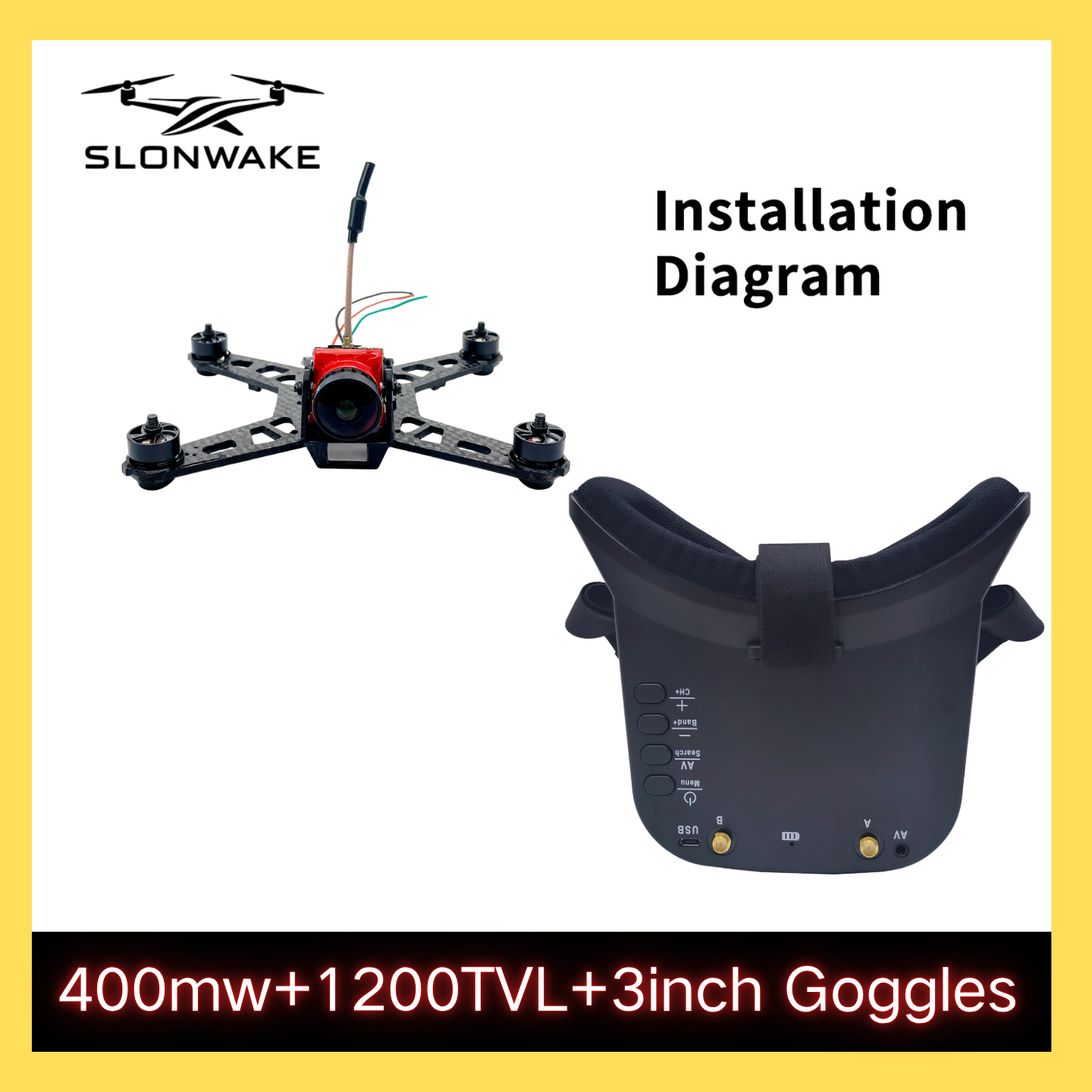 SLONWAKE 5.8G 48CH FPV 400mw V - Drone And Car บทวิจารณ์และราคา
