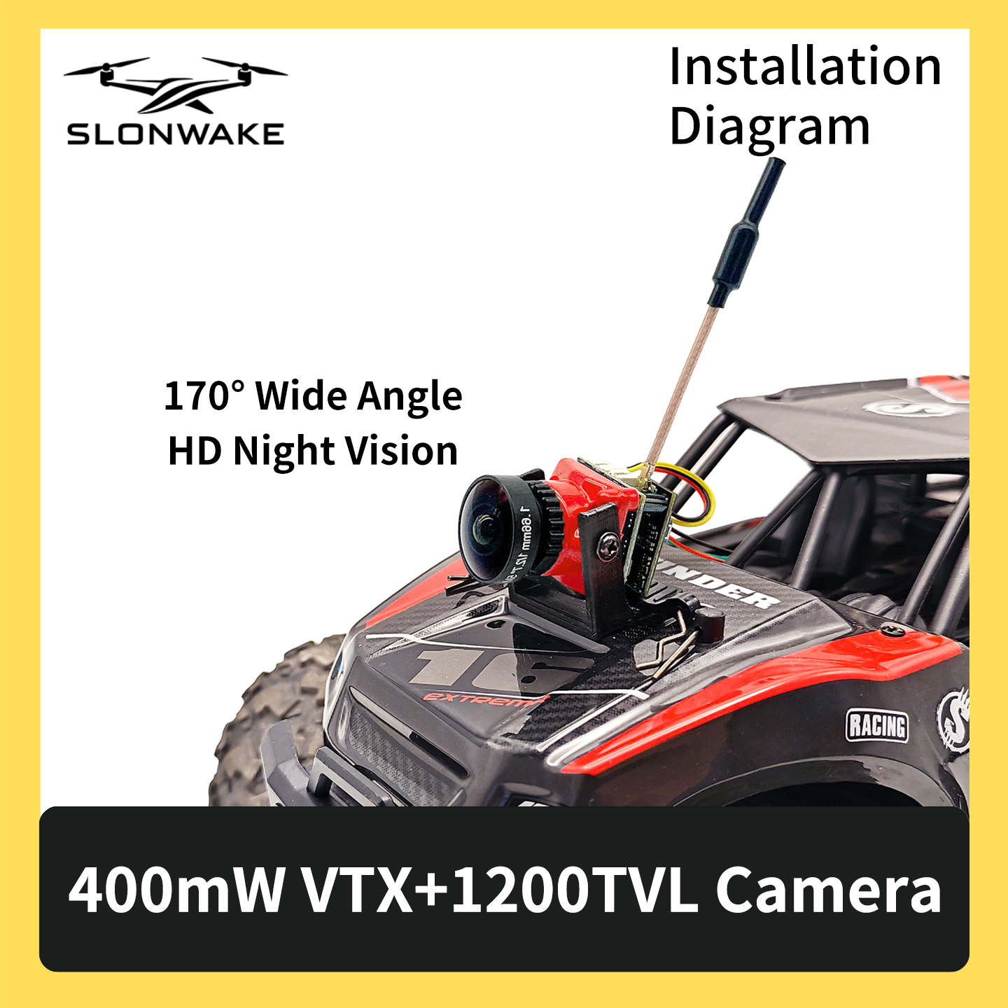 SLONWAKE 5.8G 48CH FPV 400mw V - Drone And Car บทวิจารณ์และราคา